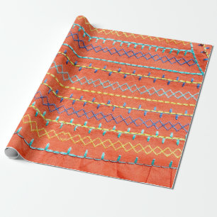 Papel De Presente Bonita, colorida, bordada, torta estilo hippie