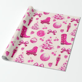 Papel De Presente Bonita Coquette Girly Pink Natal