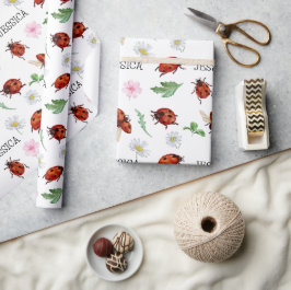 Papel De Presente Bonita Dama de Insetos