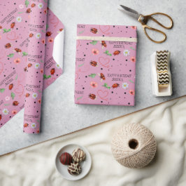 Papel De Presente Bonita Dama de Insetos