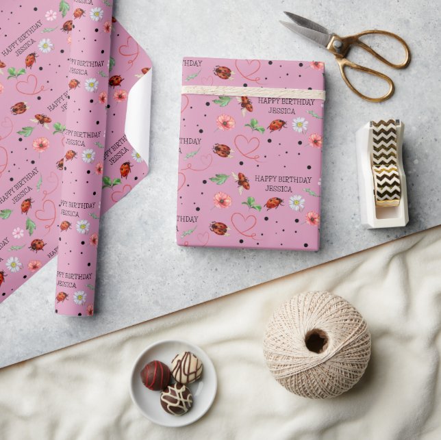 Papel De Presente Bonita Dama de Insetos (Artesanato)