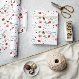 Papel De Presente Bonita Dama de Insetos