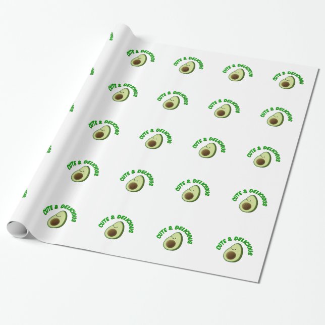 Papel De Presente Bonita E Deliciosa Avocado (Desenrolado)