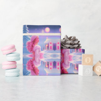 Papel De Presente Bonita Elegante Rosa, Natal