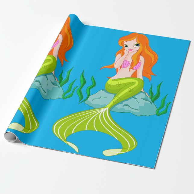 Papel De Presente Bonita Sereia (Desenrolado)