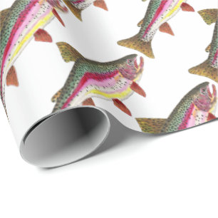 Papel De Presente Bonita Truta Arco-Íris para Pescar Homens e Mulhe