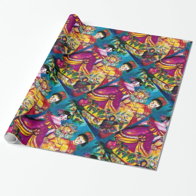 PAPEL DE PRESENTE BONITAS E ENFEITES DE NATAL ANTICOS LINDOS (Desenrolado)