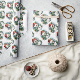 Papel De Presente Bonito boneco de neve de Natal