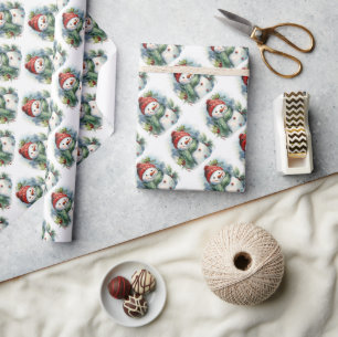 Papel De Presente Bonito boneco de neve de Natal