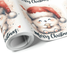 Papel De Presente Bonito coelho de Natal fofo