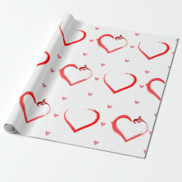 Papel De Presente Bonito Corações Pintados no Dia de os namorados Br