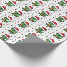 Bonito Dinossauro Santa Hat Caça De Natal