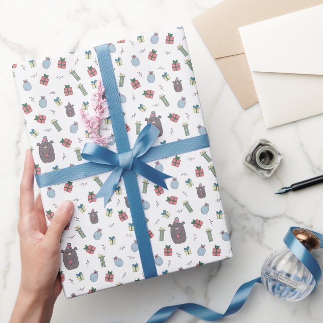 Papel De Presente Bonito e Bonito Bear Animal Theme Gift (Presentear)