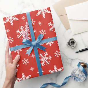 Papel De Presente Bonito e bonito padrão de flocos de neve de Natal