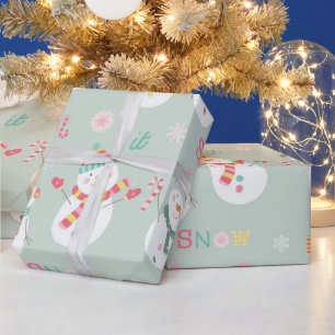 Papel De Presente Bonito Feliz Neve Que Neve Crianças De Natal