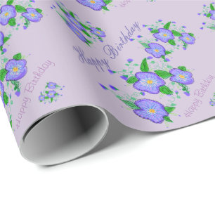 Papel De Presente Bonito Mauve Designer Flor Aniversário