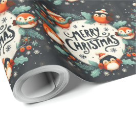 Papel De Presente Bonito monstro de Natal fofo