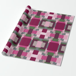 Papel De Presente Bonito no bloco de cor rosa e verde