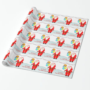 Papel De Presente Bonito Papai Noel Personalizou A Mala De Presente
