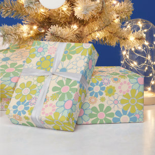 Papel De Presente Bonito Pasta Leve Padrão Retrofloral