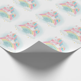 Papel De Presente Bonito Pastel Unicorn
