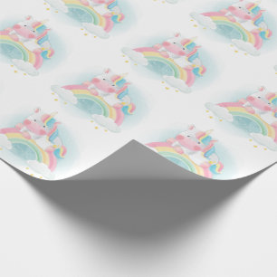 Papel De Presente Bonito Pastel Unicorn