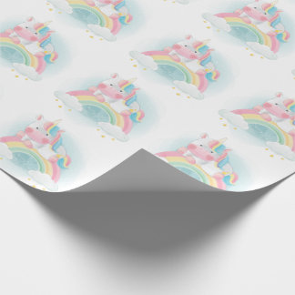 Papel De Presente Bonito Pastel Unicorn