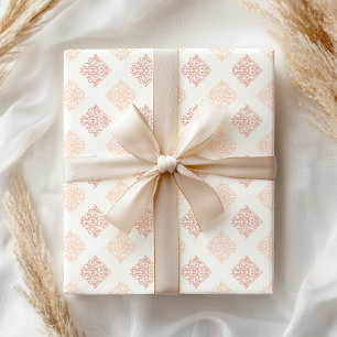 Papel De Presente Bonito personalizado Blush Damask