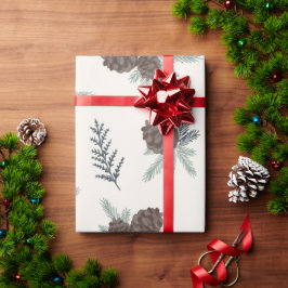 Papel De Presente Bonito Pine Cone Natal Greenery