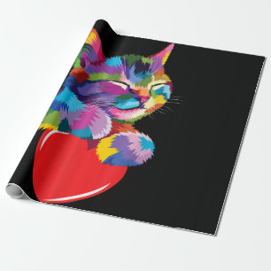 Papel De Presente Bonito presente para gatinhos amantes Coloridos Ga