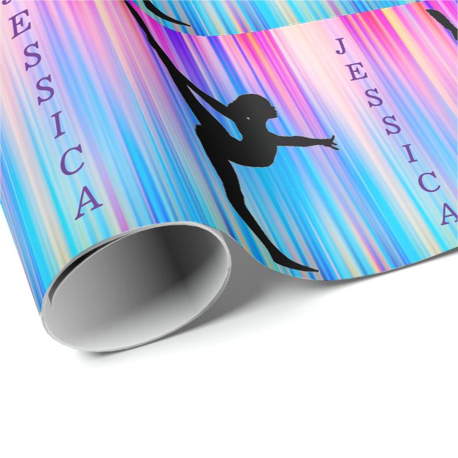 Papel De Presente Bonito raparigas ginásticas Papel Colorido (Ponta do rolo)