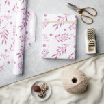 Papel De Presente Bonito Roxo Deixa Papel de Invasão de Casamento<br><div class="desc">Uma bonito variedade de folhas roxas em um fundo branco é o presente perfeito para o casamento...  que sua noiva vai amar.</div>