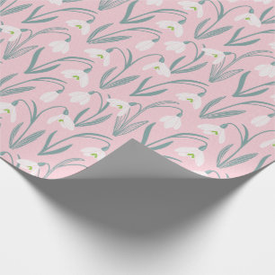 Papel De Presente Bonito Snowdrots rosa
