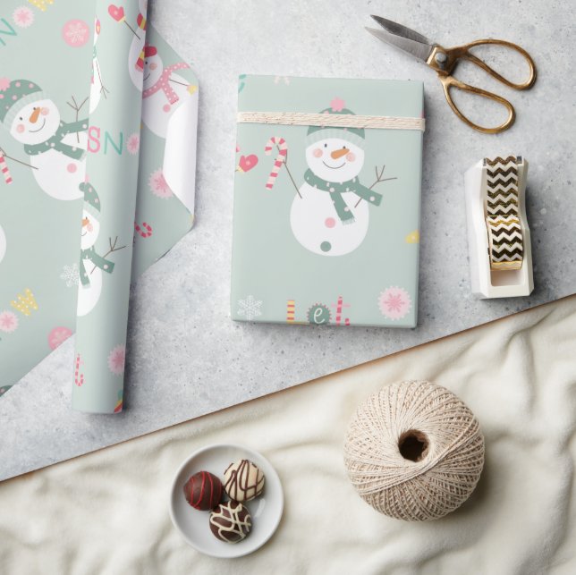 Papel De Presente Bonito Snowman Deixe-o nevar no Natal (Artesanato)