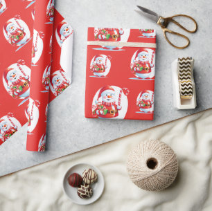 Papel De Presente Bonito Snowman Papai noel Xmas Doce Mano - Padrão