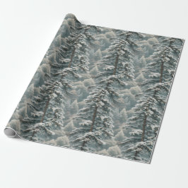 Papel De Presente Bonito Snowy Scotch Pine Wraping Paper