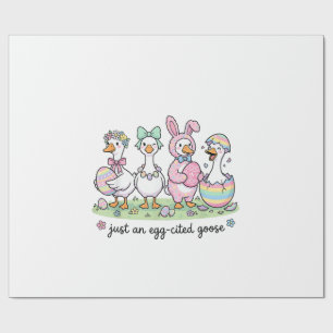 Papel De Presente Bonito Só um Ganso Eggcited Dia de Páscoa Menina M