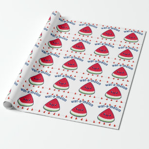 Papel De Presente Bonito Sorriso Kawaii Watermelon
