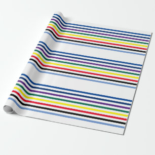 Papel De Presente Bonjour Hello Multiple Languages Stripes