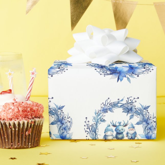 Papel De Presente Bons amigos de Natal (Festa de aniversário)