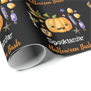 Papel De Presente Boo Bonito Pumpkin Spooktacular Halloween Bash Bla