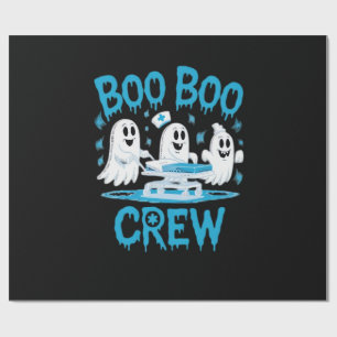 Papel De Presente Boo Boo Crew Fantasma Paramédico Enfermeira Hallow