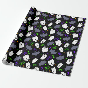 Papel De Presente Boo Ghosts Halloween Wrappaper