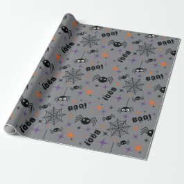 Papel De Presente Boo! Spider Cobweb Spooky Wraping Paper
