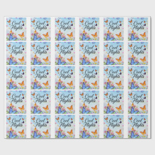 Papel De Presente Borboleta de Voos Legais