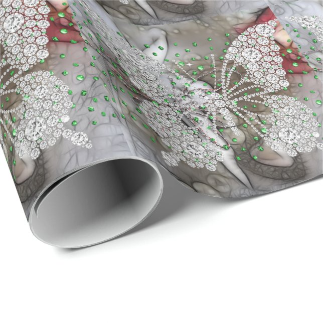 Papel De Presente Borboleta Diamante (Ponta do rolo)