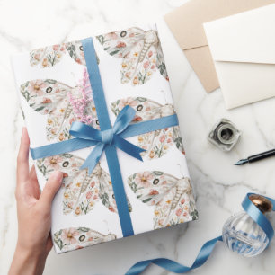 Papel De Presente Borboleta Floral Boho Wildflower