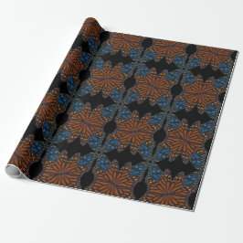 Papel De Presente Borboleta Monarca Wing Orange E Blue Patterm