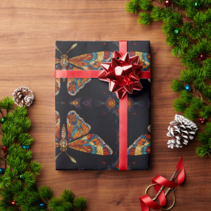Papel De Presente Borboleta Moth Mosaica