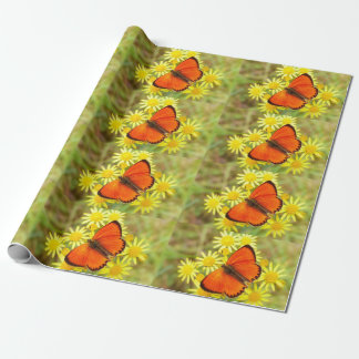 Papel De Presente Borboleta Nas Flores